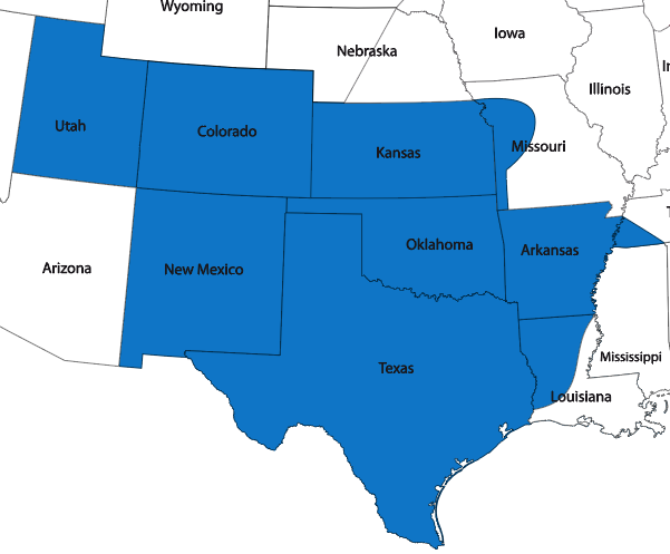 Southern Division (Texas, New Mexico, Utah, Colorado, Kansas, Oklahoma, Arkansas, Louisiana)